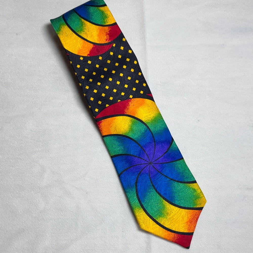 Rush Limbaugh No Boundaries Multicolor Kaleidoscope Swirl Silk Tie